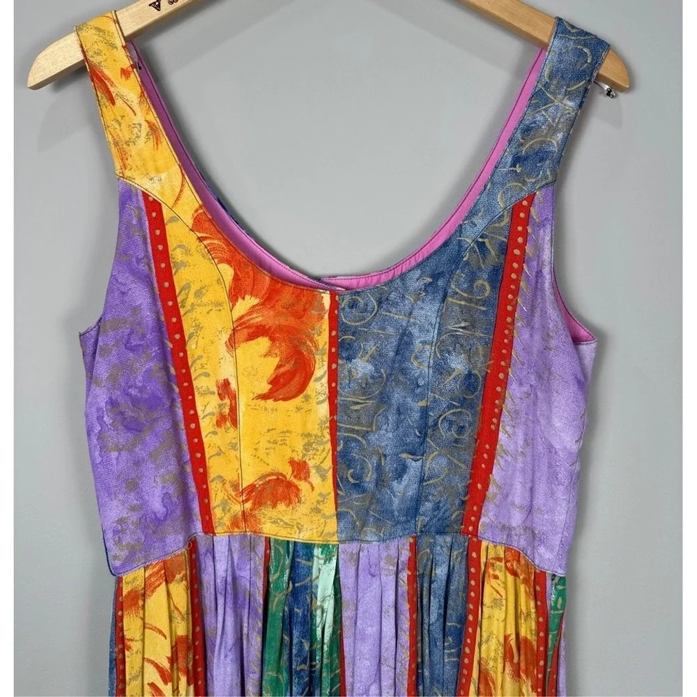 PLATINUM‎ by Dorothy Schoelen Women's Size 10 Midi Dress Artistic Print Vintage - Picture 6 of 10